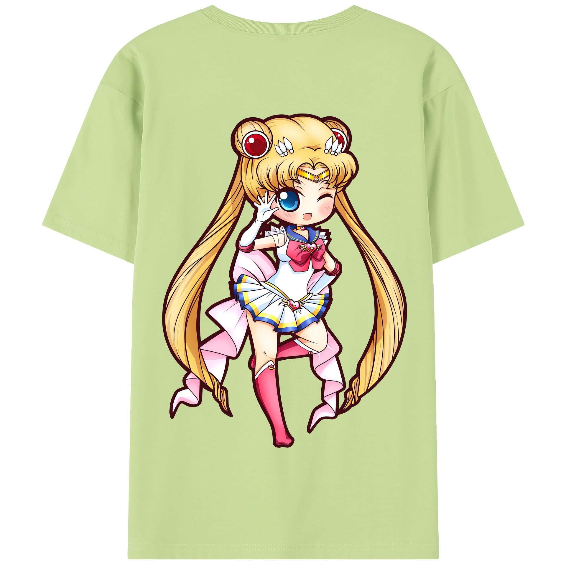 （画像用） 美少女戦士セーラームーン 月野 うさぎ つきの うさぎ Sailor Moon Tsukino Usagi 綿100％半袖Tシャツ（背面プリント）